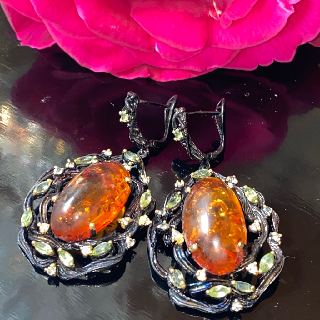 Impressive Genuine Amber Earrings